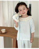 【100-160】パジャマ ガーゼ 女の子 ルームウェア 七分袖 上下セット エアコン対策 キッズ 部屋着 - 画像 (12)