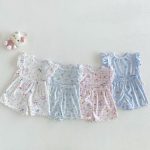 【73-120】セットアップ ベビー 女の子 花柄 チェック柄 - 画像 (4)