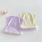 【73-120】Tシャツワンピース ベビー 女の子 韓国風 リボンプリント - 画像 (5)