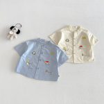 【73-120】半袖シャツ or パンツ ベビー 男の子 前開き プリント - 画像 (5)