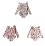 【80-130】水着 長袖 UVカット 背中あき かわいい 女の子 スイムウェア - 画像 (27)