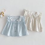 【73-120】トップス ベビー 女の子 おしゃれ 花柄 フリルデザイン - 画像 (4)