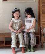 【100-170】パジャマ 綿95% ノースリーブ 女の子 花柄 キッズ 部屋着 エアコン対策 ルームウェア - 画像 (3)