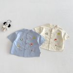 【73-120】半袖シャツ or パンツ ベビー 男の子 前開き プリント - 画像 (6)