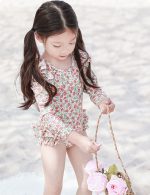 【80-130】水着 長袖 UVカット 背中あき かわいい 女の子 スイムウェア - 画像 (7)
