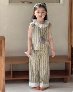 【100-170】パジャマ 綿95% ノースリーブ 女の子 花柄 キッズ 部屋着 エアコン対策 ルームウェア - 画像 (5)