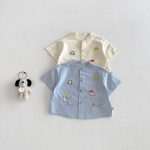 【73-120】半袖シャツ or パンツ ベビー 男の子 前開き プリント - 画像 (7)