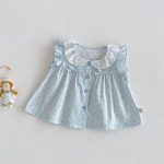 【73-120】トップス ベビー 女の子 おしゃれ 花柄 フリルデザイン - 画像 (5)