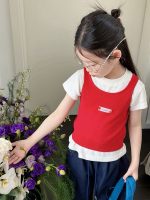 【100-170】ベスト or 半袖Tシャツ 女の子 韓国風 レイヤード - 画像 (3)