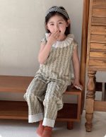 【100-170】パジャマ 綿95% ノースリーブ 女の子 花柄 キッズ 部屋着 エアコン対策 ルームウェア - 画像 (7)