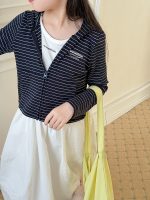 【100-160】アウター 女の子 ボーダー フード付き カジュアル - 画像 (9)