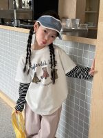 【100-170】長袖トップス 女の子 カートゥーン レイヤード風 - 画像 (3)