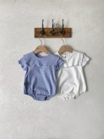 【66-90】ロンパース ベビー ノーカラー スクエア シンプル - 画像 (5)