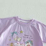 【73-120】Tシャツワンピース ベビー 女の子 韓国風 リボンプリント - 画像 (9)