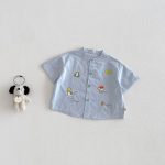 【73-120】半袖シャツ or パンツ ベビー 男の子 前開き プリント - 画像 (9)