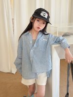 【100-170】シャツ 女の子 チェック柄 日焼け防止 - 画像 (7)