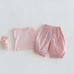 【73-120】ベスト or パンツ ベビー 女の子 無地 おしゃれ フリルデザイン - 画像 (10)