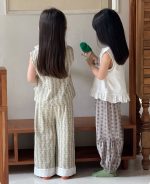 【100-170】パジャマ 綿95% ノースリーブ 女の子 花柄 キッズ 部屋着 エアコン対策 ルームウェア - 画像 (9)