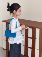 【100-170】長袖トップス 女の子 おしゃれ 無地 フリルデザイン - 画像 (7)