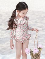 【80-130】水着 長袖 UVカット 背中あき かわいい 女の子 スイムウェア - 画像 (4)