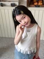 【100-170】ベスト 女の子 フリルデザイン シンプル - 画像 (4)
