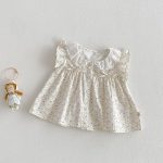 【73-120】トップス ベビー 女の子 おしゃれ 花柄 フリルデザイン - 画像 (6)