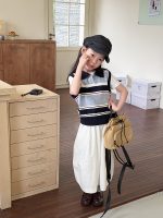【100-170】ベスト or Tシャツ 女の子 ボーダー 通学・お出かけに - 画像 (3)