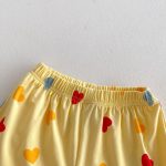 【80-130】セットアップ 女の子 ノースリーブ ハート・ドット柄 トップス＆ショートパンツ - 画像 (20)