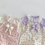 【73-120】Tシャツ or サロペット ベビー 女の子 可愛い 花柄 リボン付き - 画像 (11)