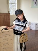 【100-170】ベスト or Tシャツ 女の子 ボーダー 通学・お出かけに - 画像 (5)