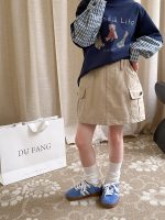 【100-170】ミニスカート 女の子 ポケット付き 韓国風 こなれ感 - 画像 (3)