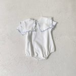 【66-90】ロンパース ベビー ノーカラー スクエア シンプル - 画像 (7)