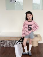 【100-170】長袖トップス 女の子 ボーダー カジュアル 通気性抜群 - 画像 (9)