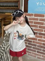 【100-170】半袖Tシャツ 女の子 カートゥーン 合わせやすい