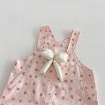 【73-120】Tシャツ or サロペット ベビー 女の子 可愛い 花柄 リボン付き - 画像 (12)