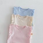【73-120】ベスト or パンツ ベビー 女の子 無地 おしゃれ フリルデザイン - 画像 (18)