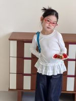 【100-170】長袖トップス 女の子 おしゃれ 無地 フリルデザイン - 画像 (5)