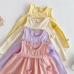 【73-120】ワンピース ベビー 女の子 ハート ノースリーブ - 画像 (11)