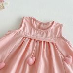 【73-120】ワンピース ベビー 女の子 ハート ノースリーブ - 画像 (12)