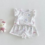 【73-120】セットアップ ベビー 女の子 花柄 チェック柄 - 画像 (7)
