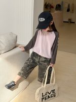 【100-170】長袖Tシャツ 女の子 配色 カジュアル 合わせやすい - 画像 (5)
