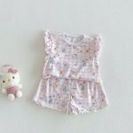 【73-120】セットアップ ベビー 女の子 花柄 チェック柄 - 画像 (9)