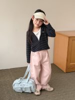 【100-160】アウター 女の子 ボーダー フード付き カジュアル - 画像 (5)