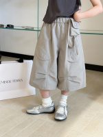 【100-170】ワイドパンツ キッズ 七分丈 韓国風 ゆったり