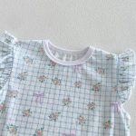 【73-120】セットアップ ベビー 女の子 花柄 チェック柄 - 画像 (10)