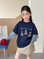 【100-170】長袖トップス 女の子 カートゥーン レイヤード風 - 画像 (2)
