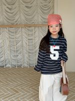 【100-170】長袖トップス 女の子 ボーダー カジュアル 通気性抜群 - 画像 (7)