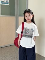 【90-160】半袖Tシャツ 女の子 トレンド ストリート プリント - 画像 (6)