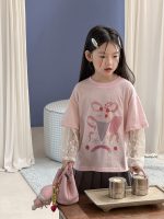 【100-170】トップス 女の子 おしゃれ レイヤード風 レース 切り替え - 画像 (9)