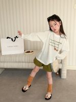 【100-170】長袖トップス 女の子 英字プリント 日焼け防止